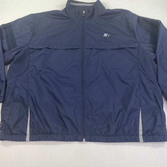 STARTER Other - Starter Jacket Men's Size XXL Windbreaker Full Zip Track Stand Up Neck Navy Blue